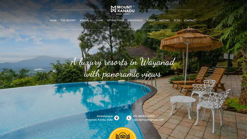 Beautful Resort Web design Wayanad