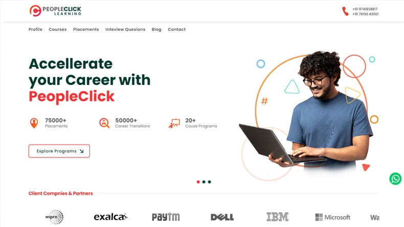 IT training company website design