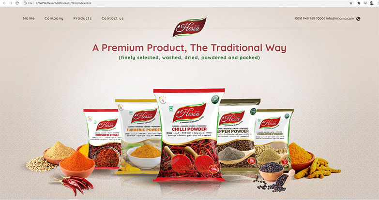 hessa foods company web design