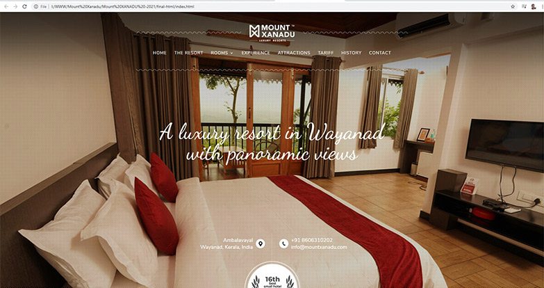 resort web designer Kerala