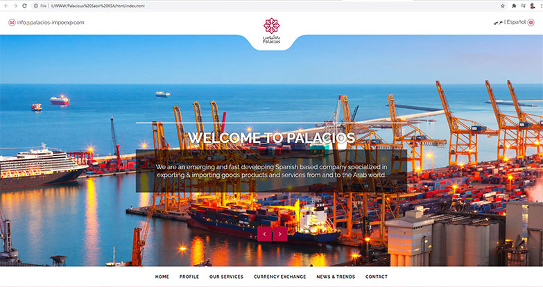 palacios trading company web design
