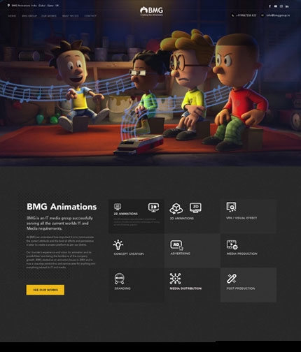 Animation company web design