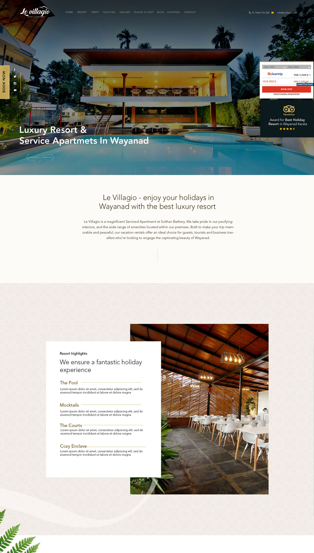 Resort web design Wayanad