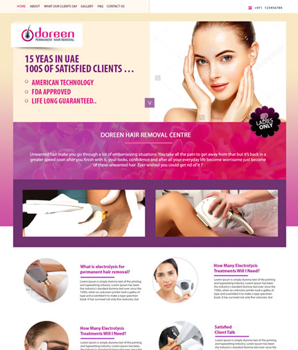 Beauty care Web design