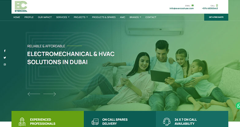 HVAC company web design Dubai