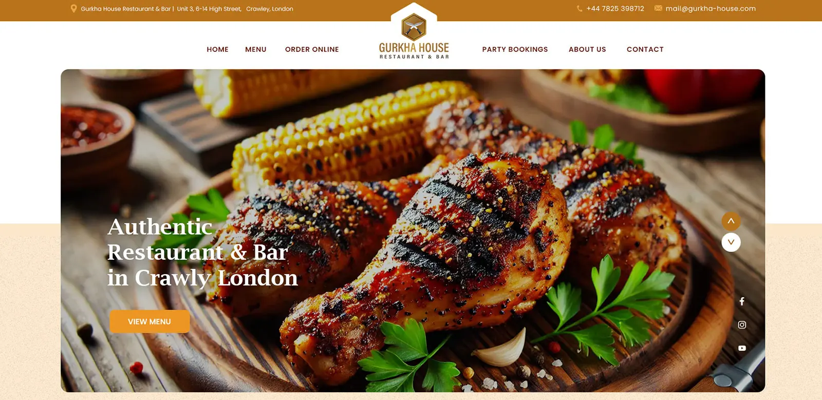 Restaurant web design