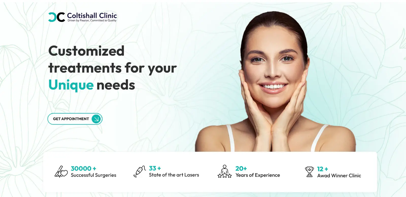 skin care clinic web design